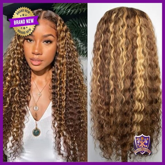 Glueless Lace Front Wig Human Hair Deep Wave Curly Pre Plucked 22 Inch main image 4